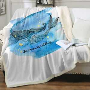 Mermaid The Ocean Is Calling SWMT5505 Fleece Blanket