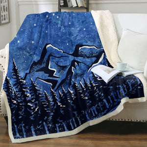 Blue Night Black Landscape SWMT5614 Fleece Blanket