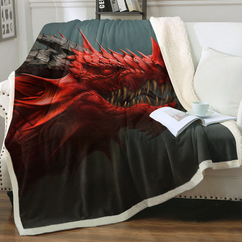 Image of Big Angry Bred Dragon SWMT5616 Fleece Blanket