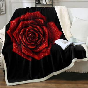 Dark Rose Black Theme SWMT5619 Fleece Blanket