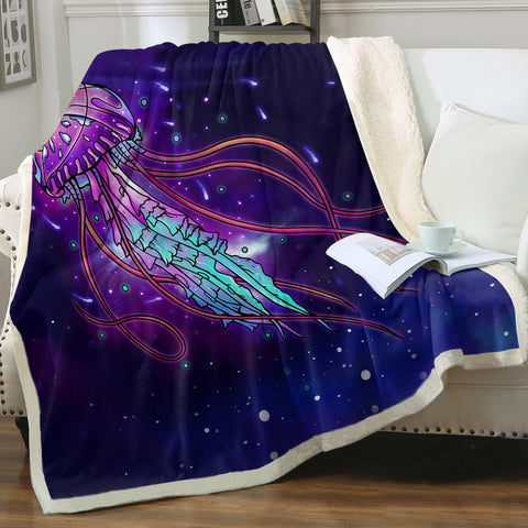 Image of Galaxy Jellyfish SWMT5625 Fleece Blanket