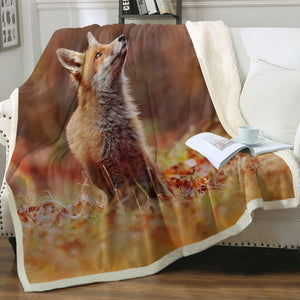 Real Little Fox In The Forest SWMT6107 Fleece Blanket