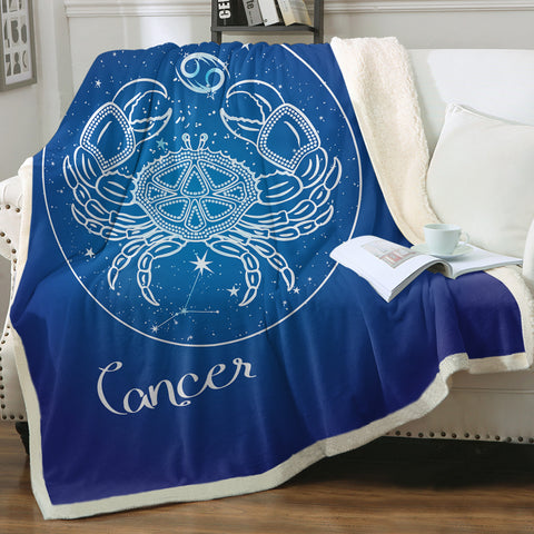 Image of Cancer Sign Blue Theme SWMT6109 Fleece Blanket