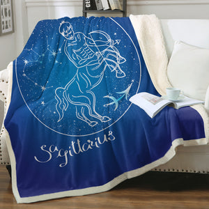 Sagittarius Sign Blue Theme SWMT6111 Fleece Blanket