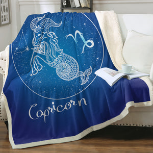 Capricorn Sign Blue Theme SWMT6113 Fleece Blanket