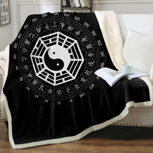 B&W Yin Yang Zodiac Sign SWMT6120 Fleece Blanket