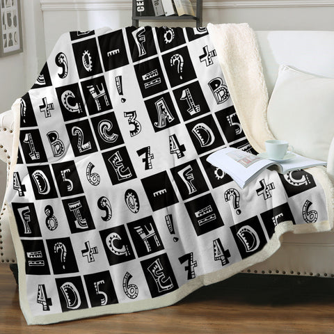 Image of B&W Hiphop Graphic Typo SWMT6123 Fleece Blanket