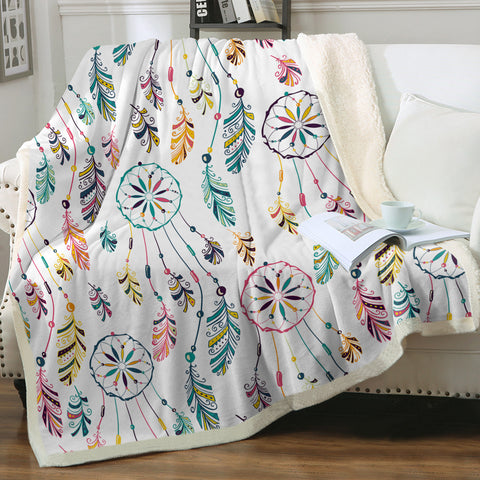 Image of Dreamcatcher Collection White Theme SWMT6131 Fleece Blanket