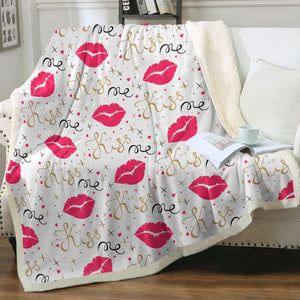 Kiss Me Pink Lips SWMT6134 Fleece Blanket