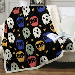 RIP Cute Ghost Colorful Collection SWMT6200 Fleece Blanket