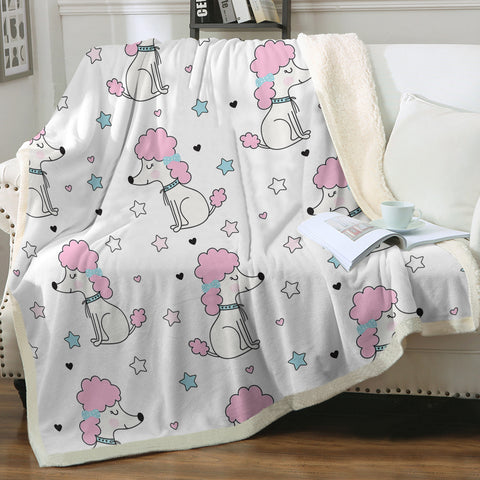 Image of Tiny Royal Dog Collection Pink & White Theme SWMT6209 Fleece Blanket