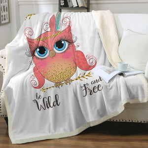 Wild & Free - Pink Owl SWMT6212 Fleece Blanket