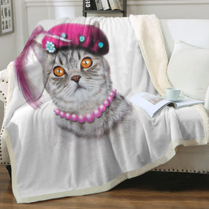 Female Artist Cat SWMT5627 Fleece Blanket