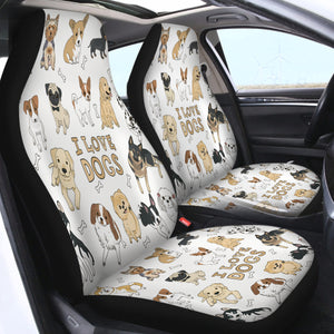 I Love Dog SWQT0001 Car Seat Covers