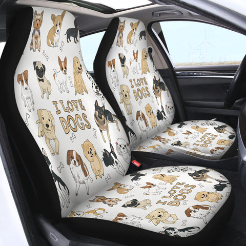 Image of I Love Dog SWQT0001 Car Seat Covers