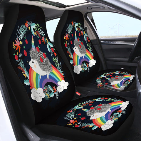Image of Cute Rainbow Hedgehog SWQT0004 Car Seat Covers