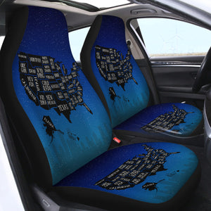 US Map SWQT0479 Car Seat Covers