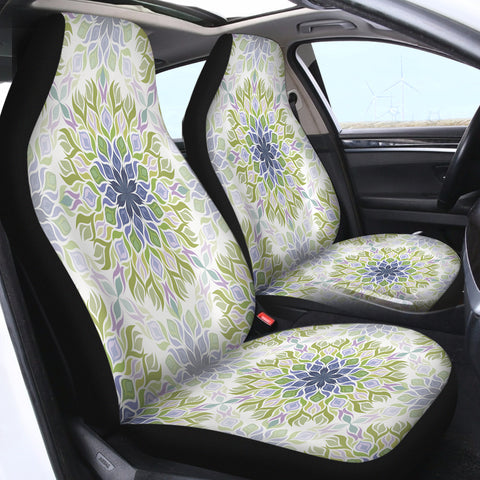 Image of Green Flowers Mandala SWQT0485 Car Seat Covers