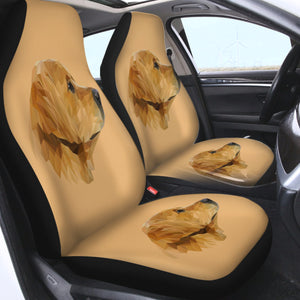 Golden Retriever Head SWQT3303 Car Seat Covers