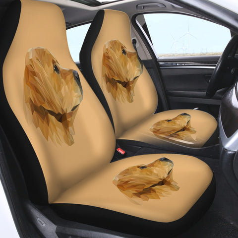 Image of Golden Retriever Head SWQT3303 Car Seat Covers