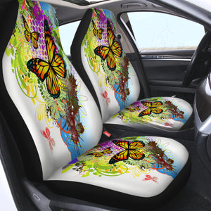 Colorful Butterfly SWQT3311 Car Seat Covers