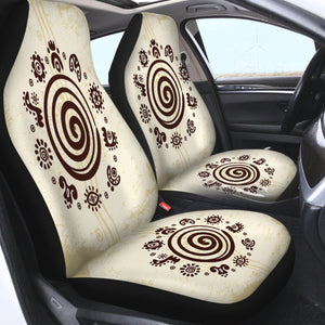 Ancient Egypt Hieroglyphic Around Spiral SWQT3331 Car Seat Covers