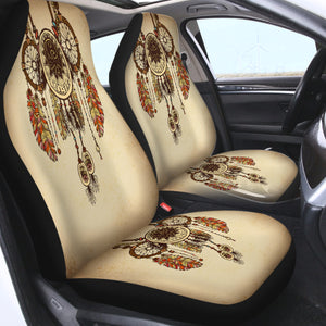 Three Beige Dreamcatchers SWQT3340 Car Seat Covers