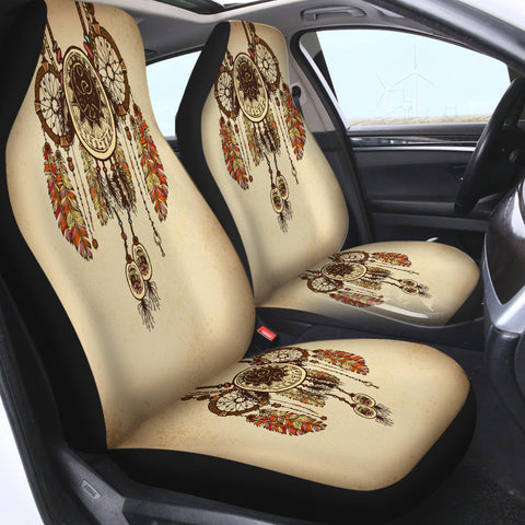 Image of Three Beige Dreamcatchers SWQT3340 Car Seat Covers