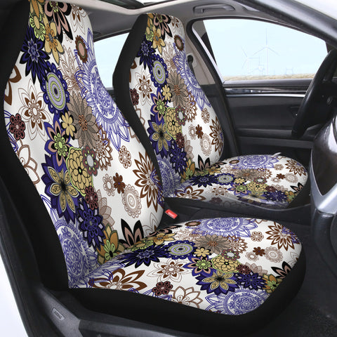 Image of Round Floral Aztec SWQT3343 Car Seat Covers