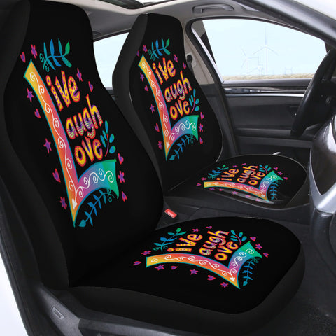 Image of Colorful Live Laugh Love SWQT3346 Car Seat Covers