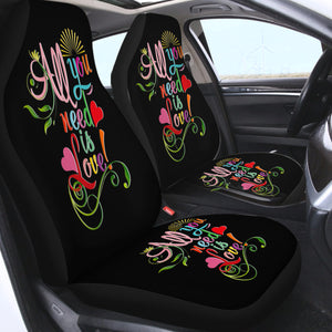 Colorful All You Need Is Love SWQT3348 Car Seat Covers