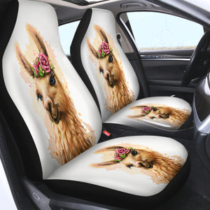 Flower Brown Female Alpaca SWQT3360 Car Seat Covers