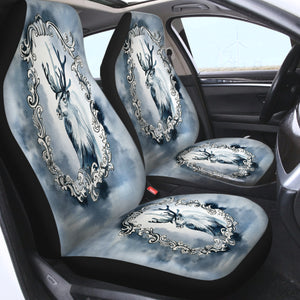 Elk Sketch On The Mirror SWQT3366 Car Seat Covers