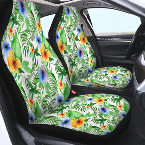 Colorful Flowers & Leaves SWQT3368 Car Seat Covers