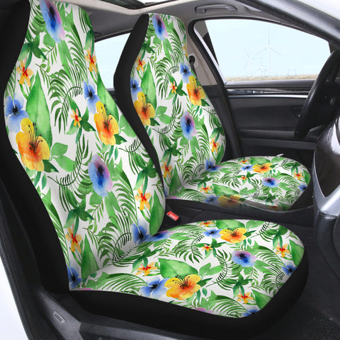 Image of Colorful Flowers & Leaves SWQT3368 Car Seat Covers