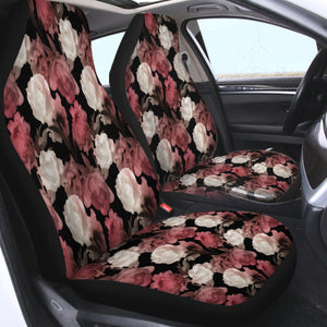 Pink & White Flowers SWQT3369 Car Seat Covers