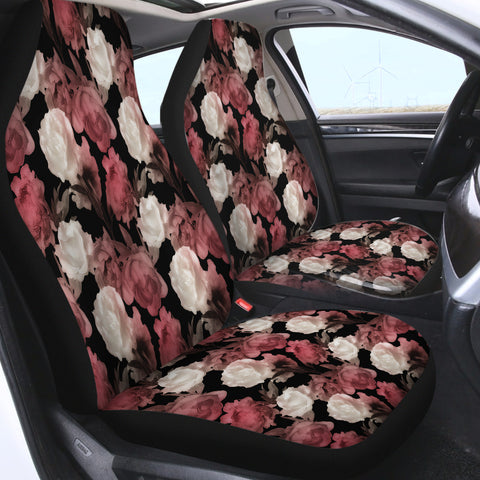 Image of Pink & White Flowers SWQT3369 Car Seat Covers