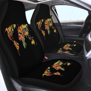 Colorful Aztec Map SWQT3370 Car Seat Covers