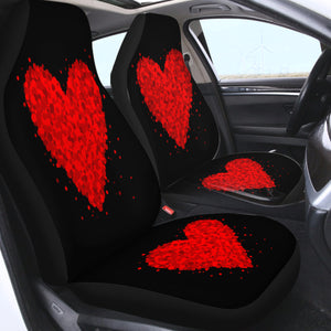 Red Dot Heart SWQT3377 Car Seat Covers