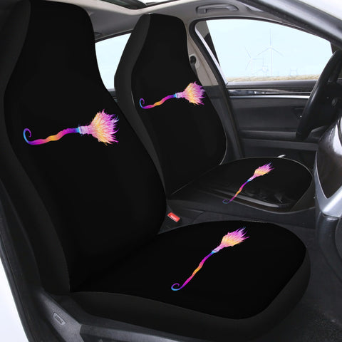 Image of Colorful Gradient Flying Broom SWQT3383 Car Seat Covers