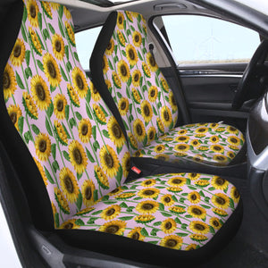 Sunflower Monogram Pink Background SWQT3471 Car Seat Covers