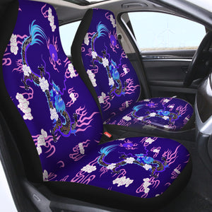 Blue&Pink Asian Dragon and Cloud SWQT3474 Car Seat Covers