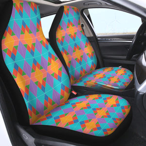 Colorful Triangles in Rhombus SWQT3490 Car Seat Covers