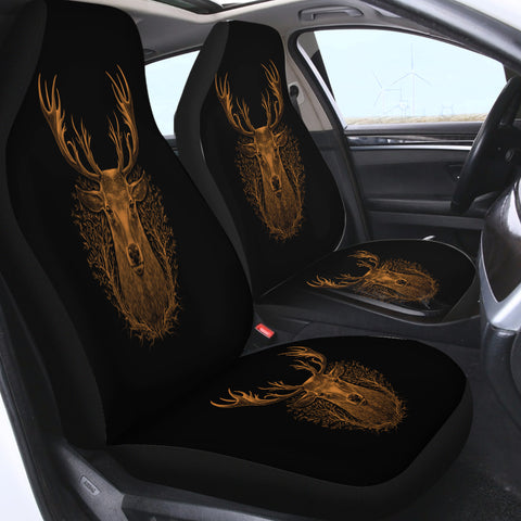 Image of Brown Deer in Laurel Wreath SWQT3491 Car Seat Covers