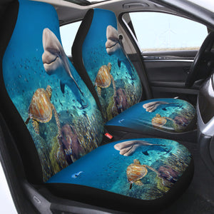 Submarine Dolphin & Turtle SWQT3582 Car Seat Covers