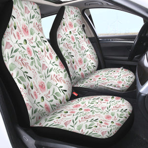 Pink Rose Monogram SWQT3588 Car Seat Covers