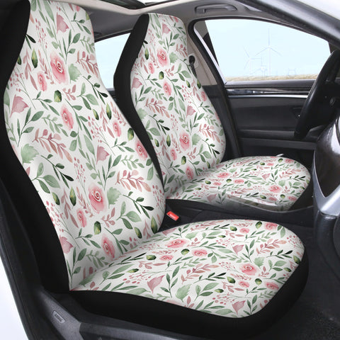 Image of Pink Rose Monogram SWQT3588 Car Seat Covers