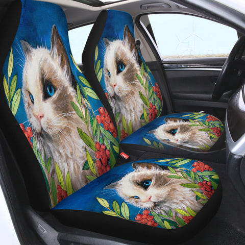 Image of Tropical Fruit Cat SWQT3589 Car Seat Covers