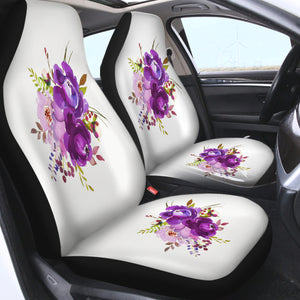 Purple Flower SWQT3615 Car Seat Covers