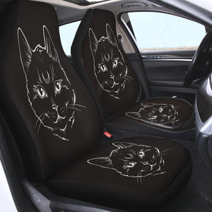 B&W Moon Cat SWQT3651 Car Seat Covers